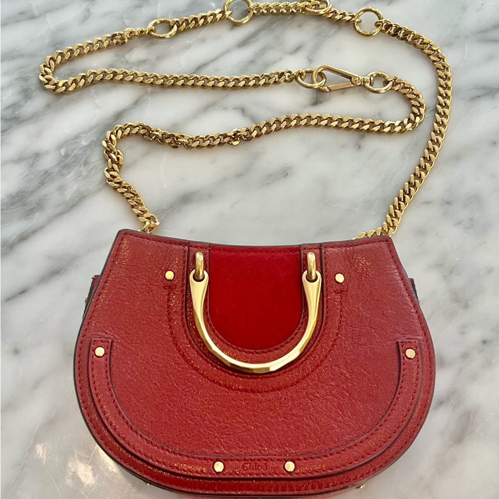 Authentic Vintage Chloe Red Leather Belt Bag